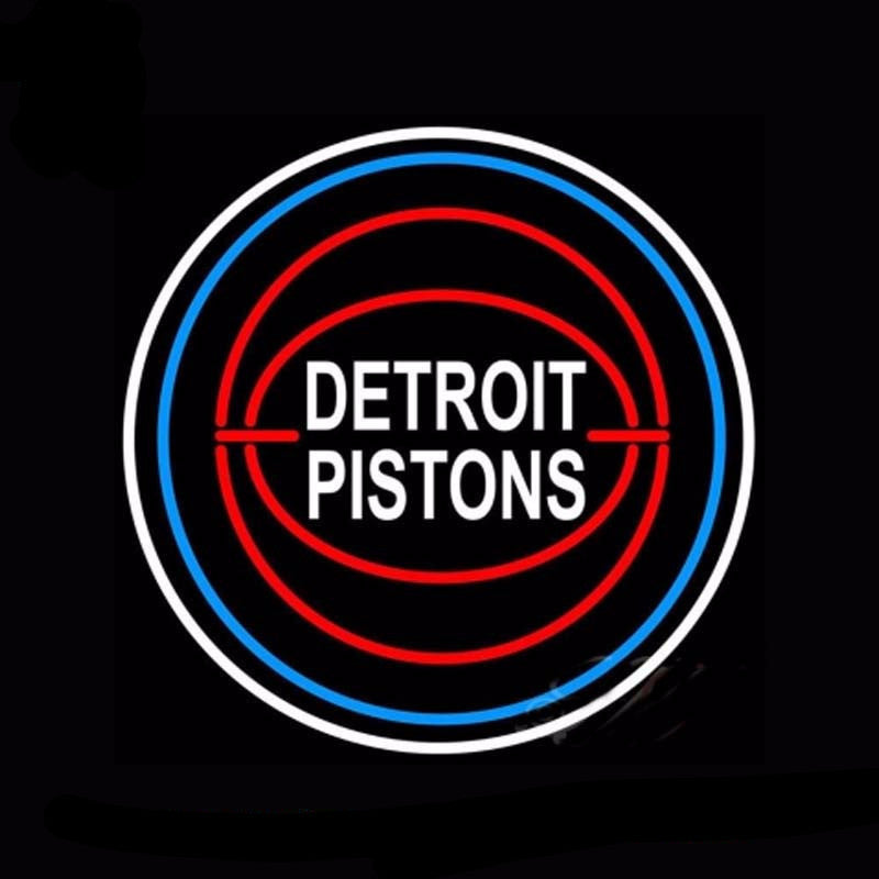 Detroit Pistons Neon Bulbs Sign 24x24 -  - TheLedHeroes