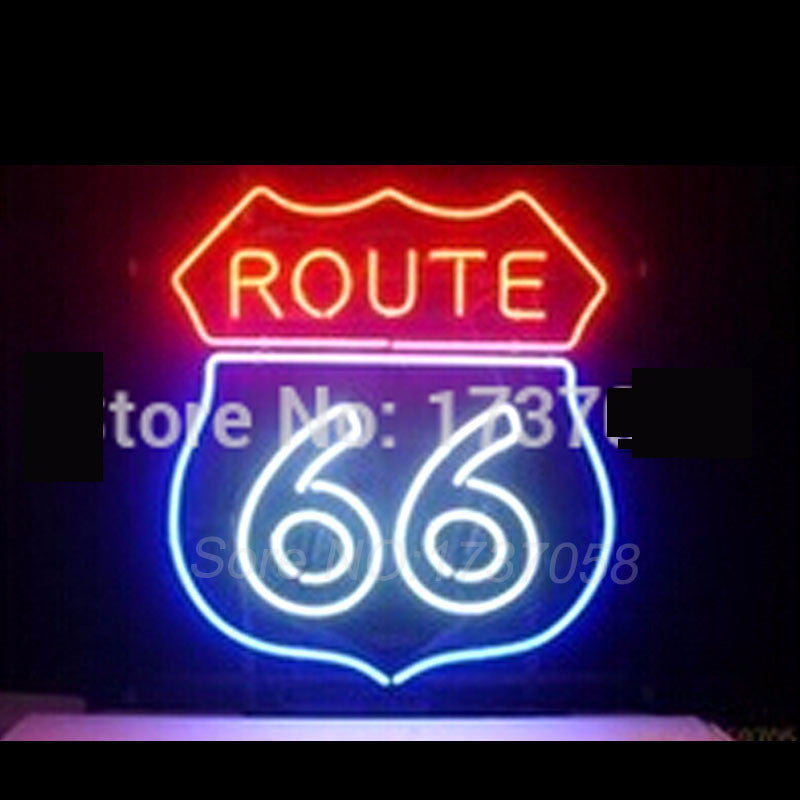 Route 66 Garage Neon Bulbs Sign 19x15" -  - TheLedHeroes