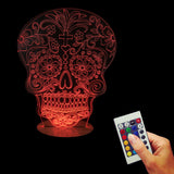 Flower Skull 3D LED LAMP -  - TheLedHeroes