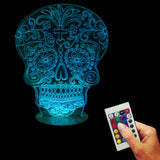 Flower Skull 3D LED LAMP -  - TheLedHeroes