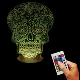 Flower Skull 3D LED LAMP -  - TheLedHeroes