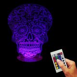 Flower Skull 3D LED LAMP -  - TheLedHeroes