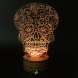 Flower Skull 3D LED LAMP -  - TheLedHeroes