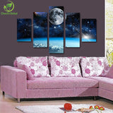 Space Universe landscape 5 Pcs Wall Canvas -  - TheLedHeroes