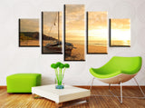 Sunrise beach 5 Pcs Wall Canvas -  - TheLedHeroes