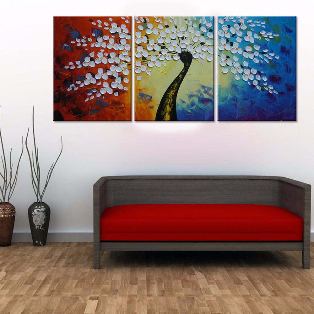 Colorful tree 3 Pcs Wall Canvas -  - TheLedHeroes