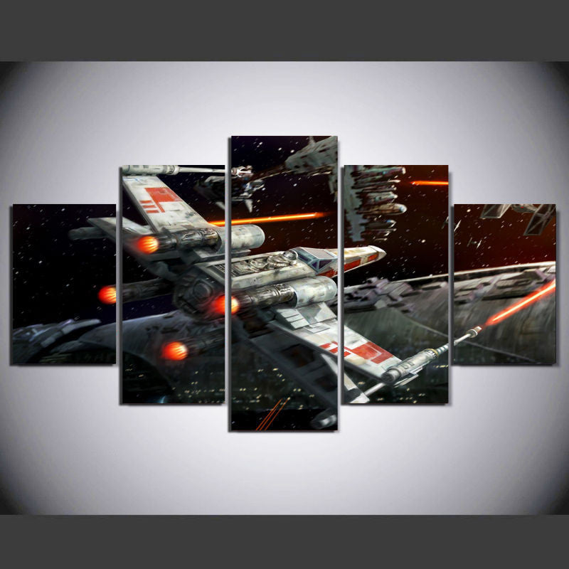 Star Wars X wing 5 Pcs Wall Canvas -  - TheLedHeroes