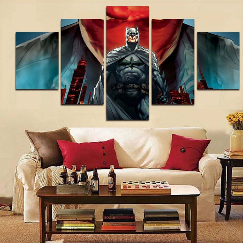 Batman 5 Pcs Wall Canvas -  - TheLedHeroes