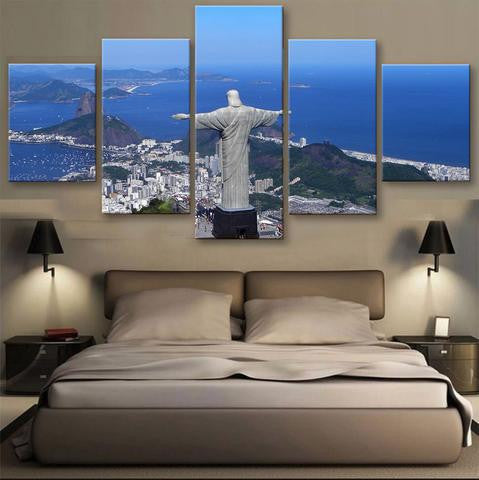 Christ the Redeemer Brasil 5 Pcs Wall Canvas -  - TheLedHeroes