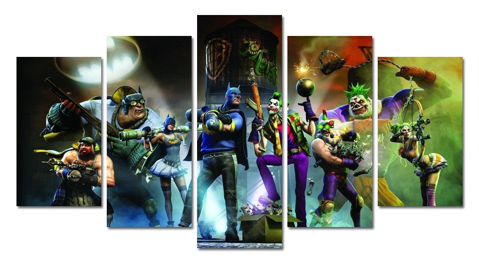 Batman and the Joker 5 Pcs Wall Canvas -  - TheLedHeroes