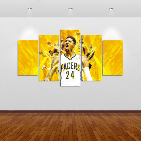 Basket-ball Paul George Indiana Pacers 5 Pcs Wall Canvas -  - TheLedHeroes