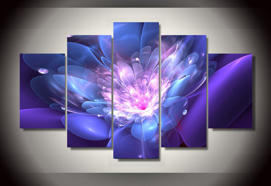 Colorful Flowers 5 Pcs Wall Canvas -  - TheLedHeroes