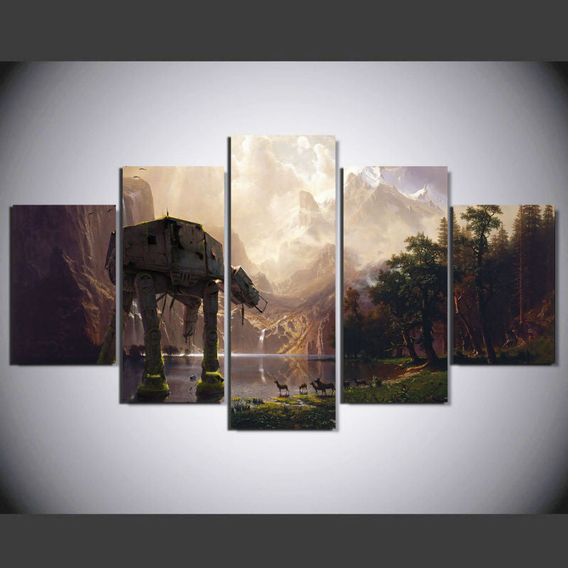 Star Wars AT-AT walker 5 Pcs Wall Canvas -  - TheLedHeroes