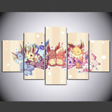 Pokemon 5 Pcs Wall Canvas -  - TheLedHeroes