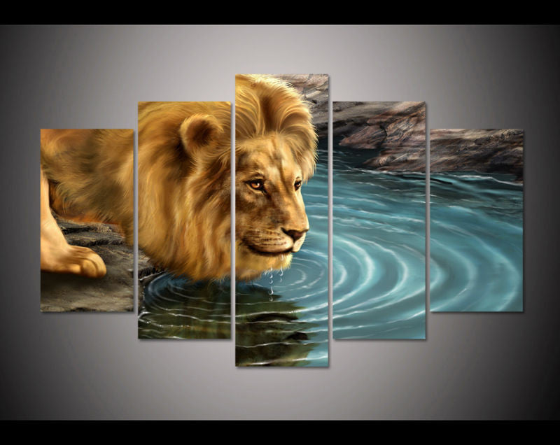 Lion 5 Pcs Wall Canvas -  - TheLedHeroes