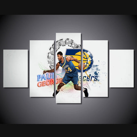 Basket-ball Paul George Indiana Pacers 5 Pcs Wall Canvas -  - TheLedHeroes