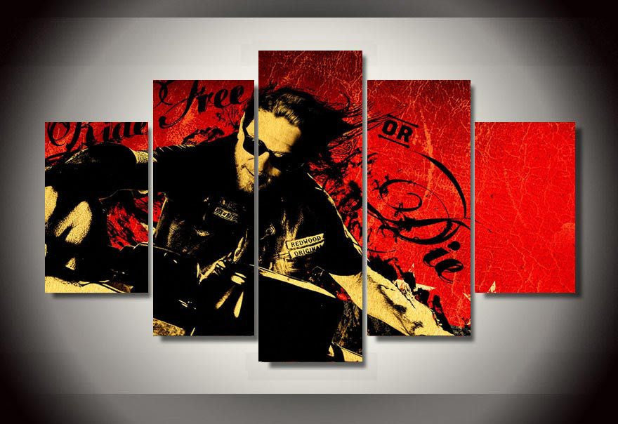 Sons of Anarchy 5 Pcs Wall Canvas -  - TheLedHeroes