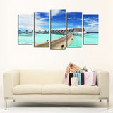 Blue Ocean View 5 Pcs Wall Canvas -  - TheLedHeroes