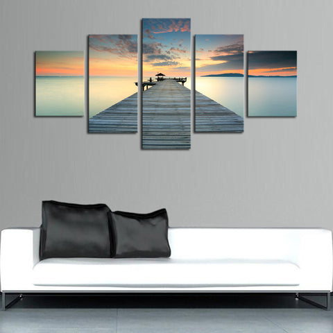 Grey Seascape 5 Pcs Wall Canvas -  - TheLedHeroes