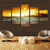 The Yellow Sea 5 Pcs Wall Canvas -  - TheLedHeroes