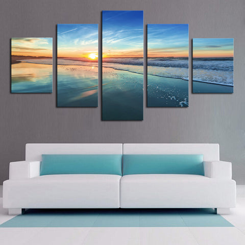 Sunset Sea 5 Pcs Wall Canvas -  - TheLedHeroes