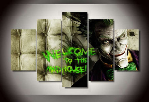 Welcome to the Madhouse 5 Pcs Wall Canvas -  - TheLedHeroes