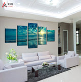 Sunset sea Modern 5 Pcs Wall Canvas -  - TheLedHeroes