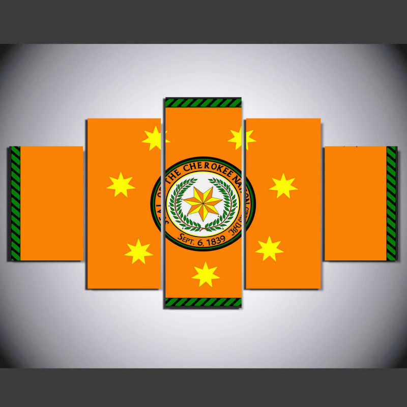 The Cherokee Nation 5 Pcs Wall Canvas -  - TheLedHeroes