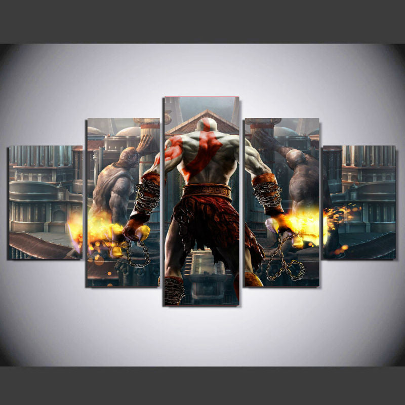God of War 5 Pcs Wall Canvas -  - TheLedHeroes