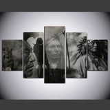 Indians Black and White 5 Pcs Wall Canvas -  - TheLedHeroes