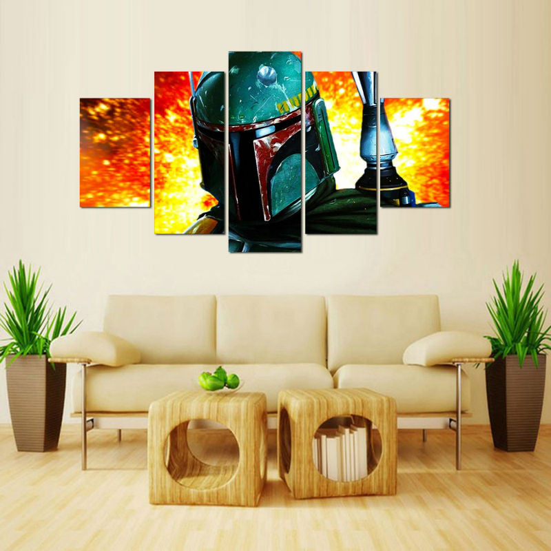 Boba Fett 5 Pcs Wall Canvas -  - TheLedHeroes