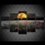 Moonlight flowers 5 Pcs Wall Canvas -  - TheLedHeroes