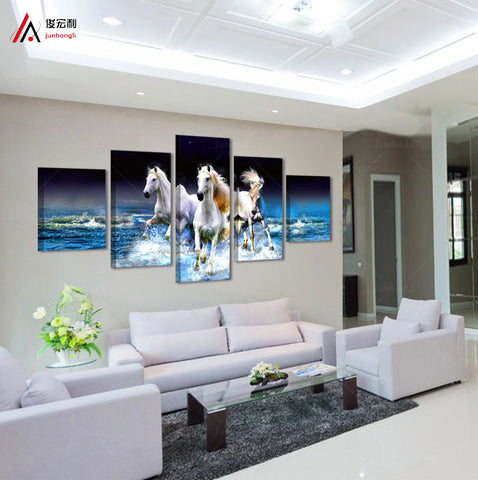 Running Horse 5 Pcs Wall Canvas -  - TheLedHeroes