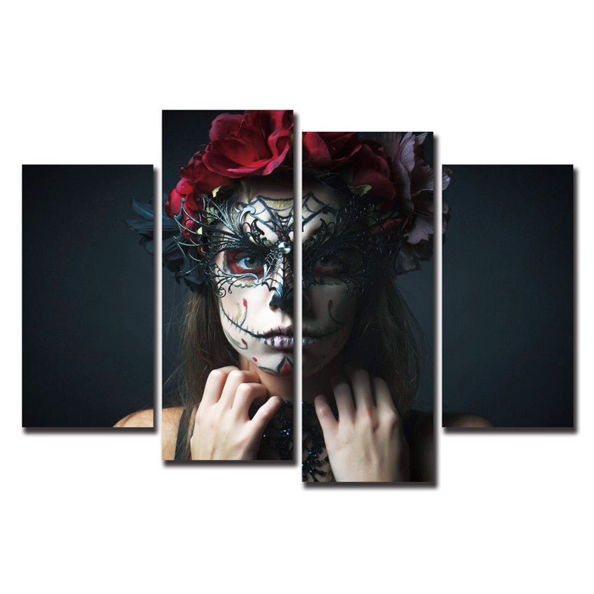 Makeup Girl Print 4 Pcs Wall Canvas -  - TheLedHeroes