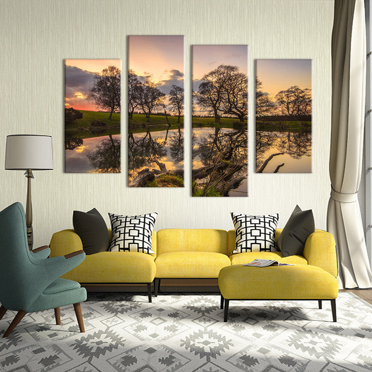 Hidden lake 4 Pcs Wall Canvas -  - TheLedHeroes