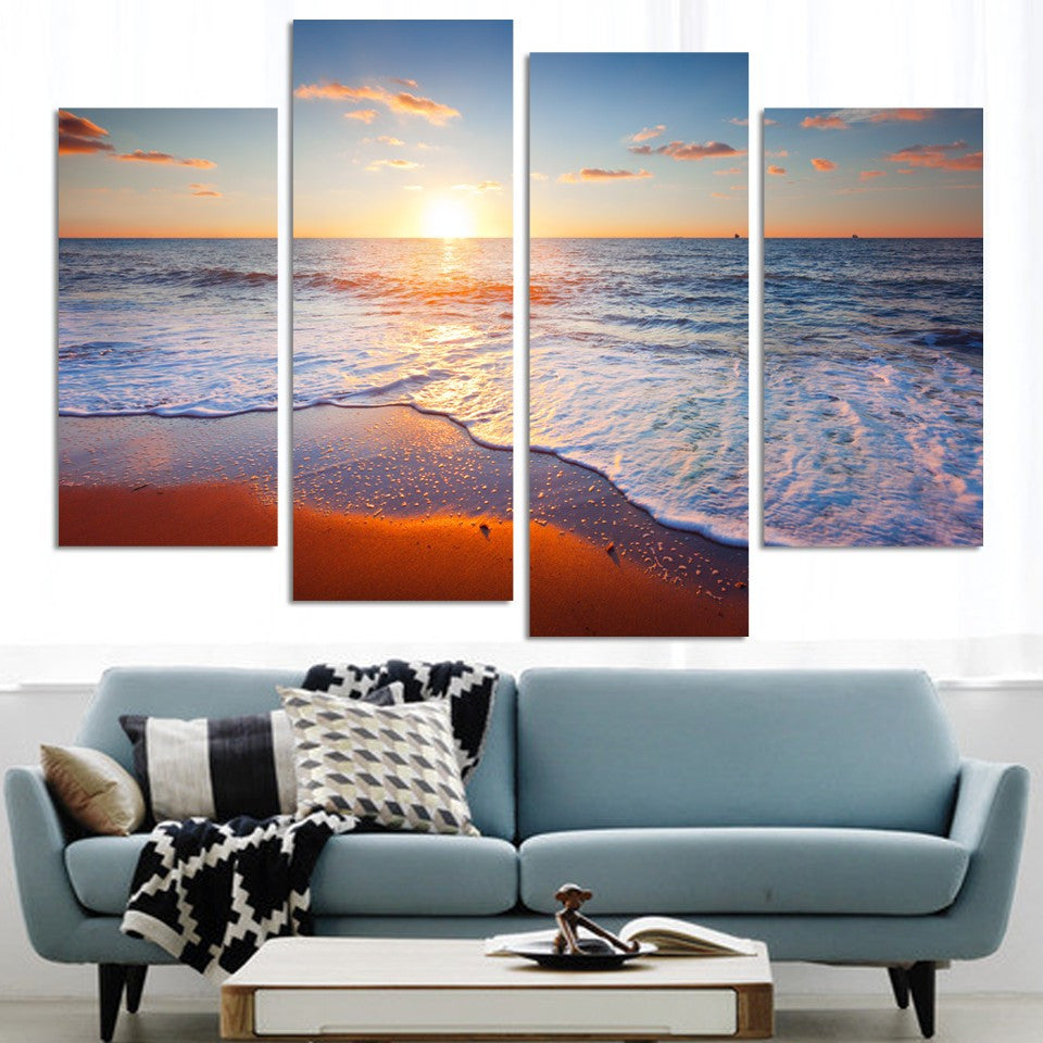 Sea View 4 Pcs Wall Canvas -  - TheLedHeroes