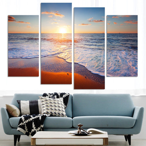 Sea View 4 Pcs Wall Canvas -  - TheLedHeroes