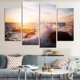 Seascape Wave 4 Pcs Wall Canvas -  - TheLedHeroes