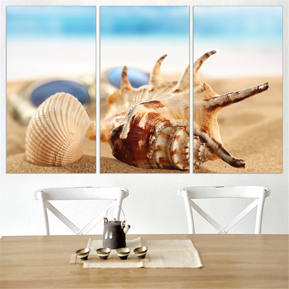 Shell Landscape 3 Pcs Wall Canvas -  - TheLedHeroes