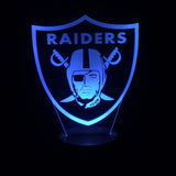 NFL Oakland Raiders 3D LED LAMP -  - TheLedHeroes