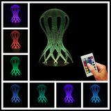 Jellyfish Shape 3D LED LAMP -  - TheLedHeroes