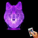 Wolf Face 3D LED LAMP -  - TheLedHeroes