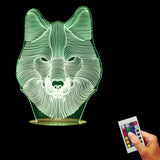 Wolf Face 3D LED LAMP -  - TheLedHeroes