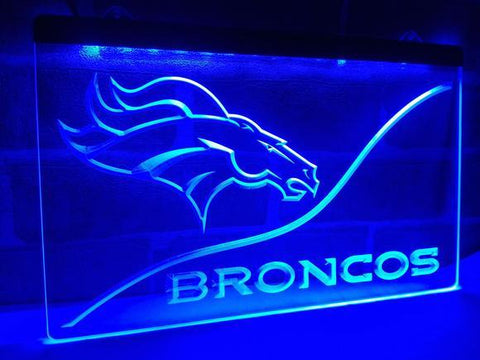 Denver Broncos (4) LED Neon Sign USB - Blue - TheLedHeroes