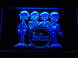 The Beatles Drum Band Bar LED Sign - Blue - TheLedHeroes