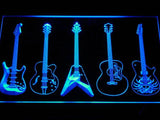 Guitar Weapons Band Room LED Neon Sign Electrical - Blue - TheLedHeroes