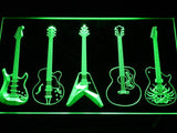 Guitar Weapons Band Room LED Neon Sign Electrical - Green - TheLedHeroes