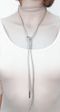 Terciopelo Leather Choker Necklace - gray silver - TheLedHeroes