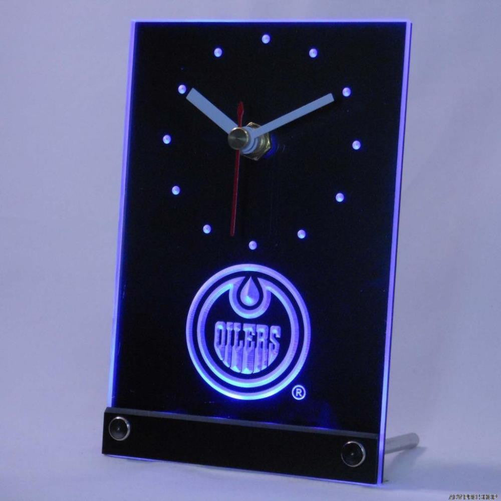 Edmonton Oilers Desk LED Clock -  - TheLedHeroes