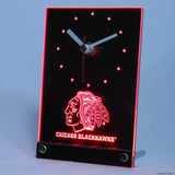 Chicago Blackhawks Desk LED Clock - Red - TheLedHeroes